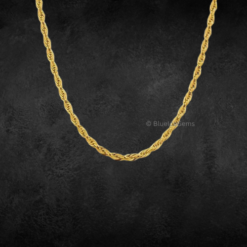 BlueIceGems-The Golden Twist Rope Chain
